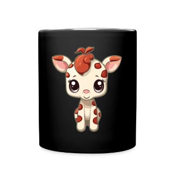 Mignon bébé girafe - Mug uni - noir - Devant