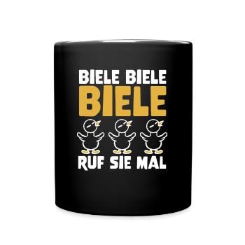 Biele Biele Biele Ruf Sie Mal – Enten Meme - Tasse einfarbig - Schwarz - Vorne