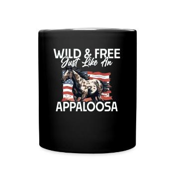 Vintage Appaloosa cheval amant américain USA drapeau - Mug uni - noir - Devant