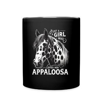 Nur ein Mädchen, das ihren Appaloosa-Reiter liebt - Tasse einfarbig - Schwarz - Vorne
