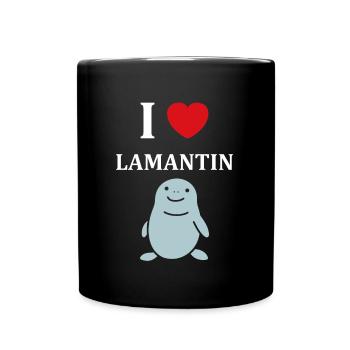 Drôle bébé minimaliste simple petit lamantin - Mug uni - noir - Devant