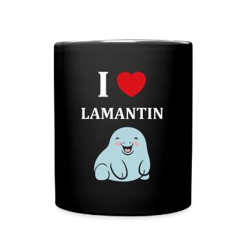 Drôle bébé minimaliste simple petit lamantin - Mug uni - noir - Devant