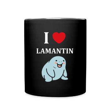 Drôle bébé minimaliste simple petit lamantin - Mug uni - noir - Devant