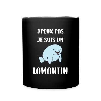 Drôle bébé minimaliste simple petit lamantin - Mug uni - noir - Devant