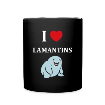 Drôle bébé minimaliste simple petit lamantin - Mug uni - noir - Devant