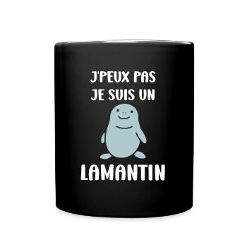 Drôle bébé minimaliste simple petit lamantin - Mug uni - noir - Devant