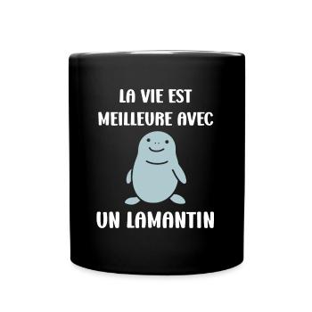 Drôle bébé minimaliste simple petit lamantin - Mug uni - noir - Devant