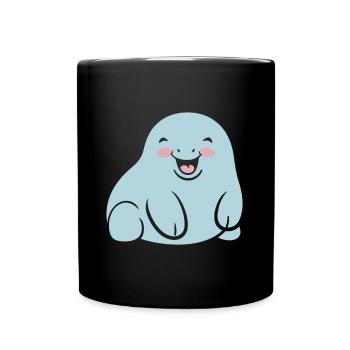 Funny Simple Minimalist Baby Little Manatee - Full Colour Mug - black - Front