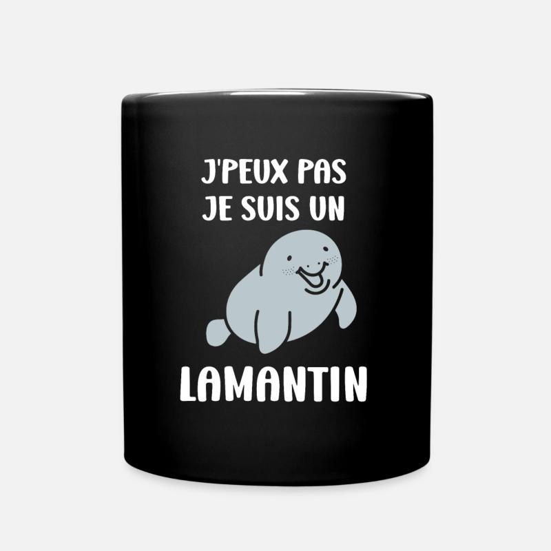 Drôle bébé minimaliste simple petit lamantin - Mug uni - noir