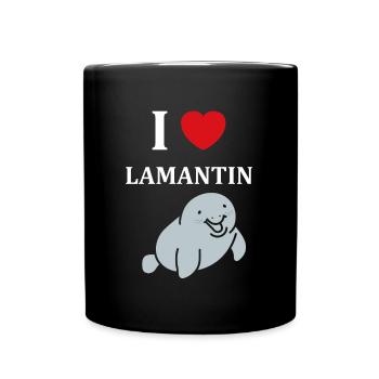 Drôle bébé minimaliste simple petit lamantin - Mug uni - noir - Devant