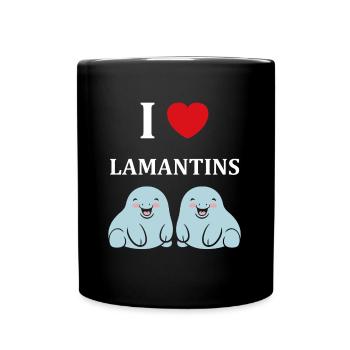 Drôle bébé minimaliste simple petit lamantin - Mug uni - noir - Devant