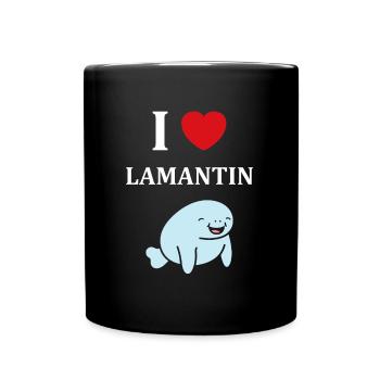 Drôle bébé minimaliste simple petit lamantin - Mug uni - noir - Devant