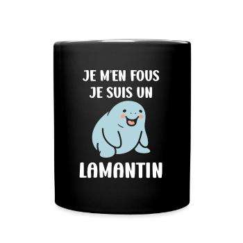 Drôle bébé minimaliste simple petit lamantin - Mug uni - noir - Devant