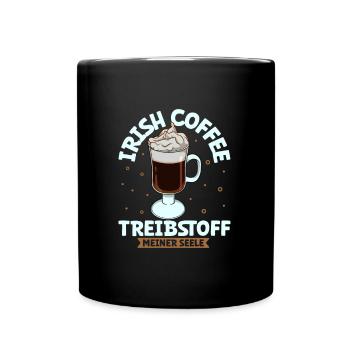 Mein Treibstoff ist Irish Coffee - Tasse einfarbig - Schwarz - Vorne