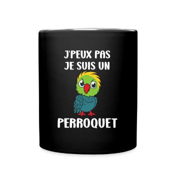Humour petit perroquet - Mug uni - noir - Devant