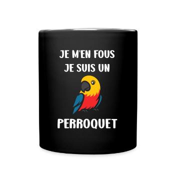 Humour petit perroquet - Mug uni - noir - Devant
