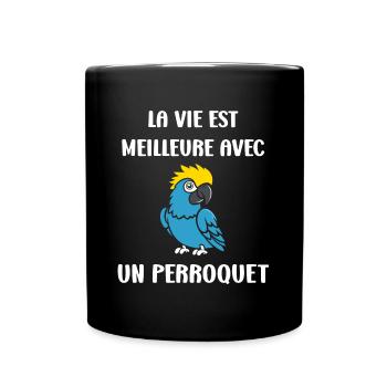Humour petit perroquet - Mug uni - noir - Devant