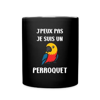 Humour petit perroquet - Mug uni - noir - Devant
