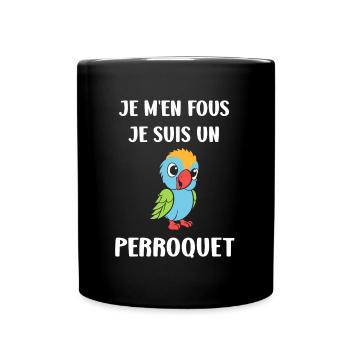Humour petit perroquet - Mug uni - noir - Devant