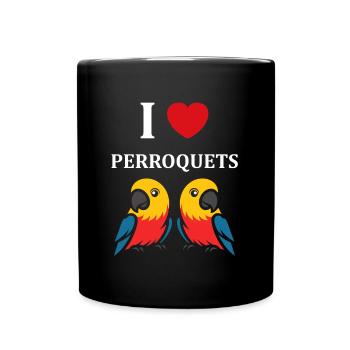 Humour petit perroquet - Mug uni - noir - Devant