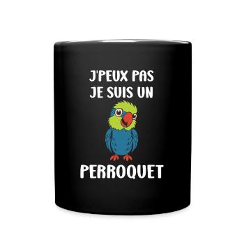 Humour petit perroquet - Mug uni - noir - Devant