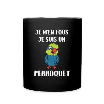 Humour petit perroquet - Mug uni - noir - Devant