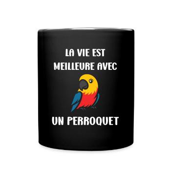 Humour petit perroquet - Mug uni - noir - Devant