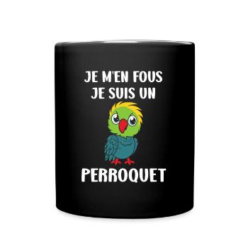 Humour petit perroquet - Mug uni - noir - Devant