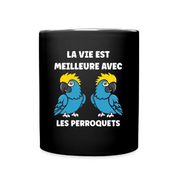 Humour petit perroquet - Mug uni - noir - Devant