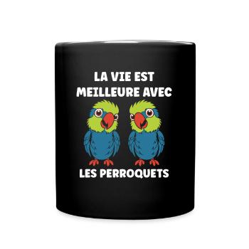 Humour petit perroquet - Mug uni - noir - Devant