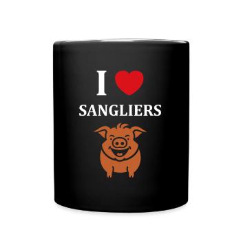 Humour petit sanglier - Mug uni - noir - Devant
