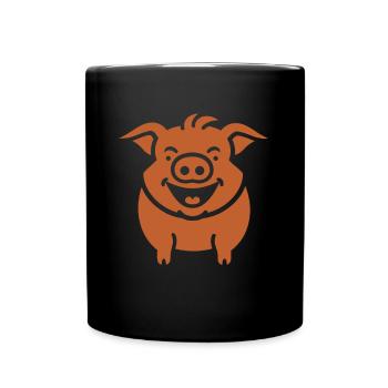 Humour petit sanglier - Mug uni - noir - Devant