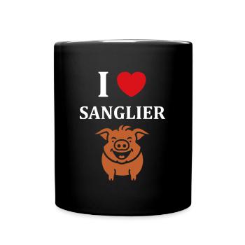 Humour petit sanglier - Mug uni - noir - Devant