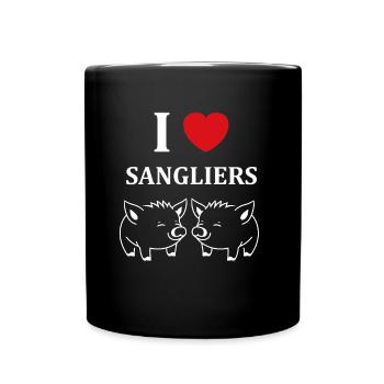 Humour petit sanglier - Mug uni - noir - Devant