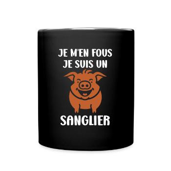 Humour petit sanglier - Mug uni - noir - Devant