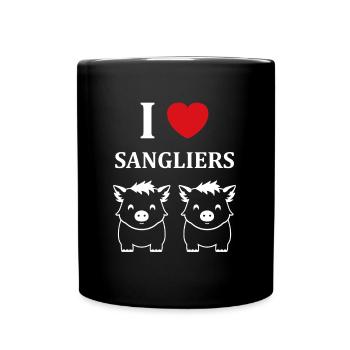 Humour petit sanglier - Mug uni - noir - Devant