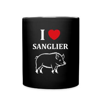 Humour petit sanglier - Mug uni - noir - Devant