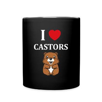 Humour petit castor - Mug uni - noir - Devant