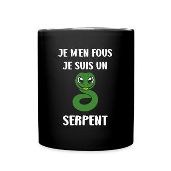 Humour petit serpent - Mug uni - noir - Devant