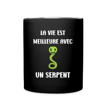 Humour petit serpent - Mug uni - noir - Devant