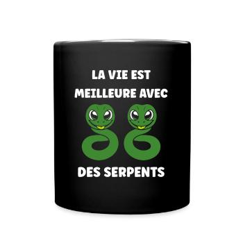 Humour petit serpent - Mug uni - noir - Devant