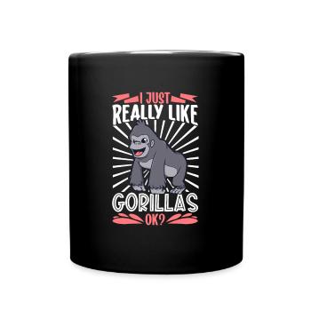 J’aime les gorilles - Gorille - Mug uni - noir - Devant