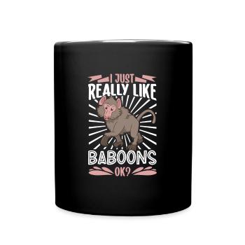 I love baboons - Baboon - Full Colour Mug - black - Front