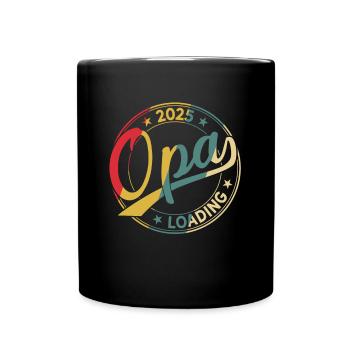 Opa 2025 Loading Retro Werdender Opa 2025 - Tasse einfarbig - Schwarz - Vorne