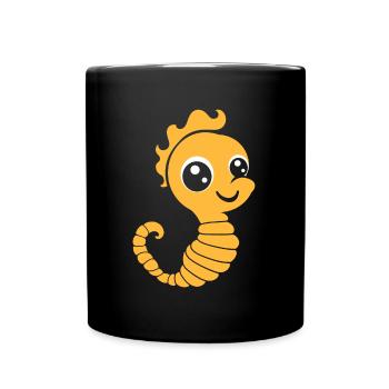 Humor Kleines Seepferdchen - Tasse einfarbig - Schwarz - Vorne