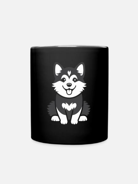 Humor kleiner Husky - Tasse einfarbig - Schwarz