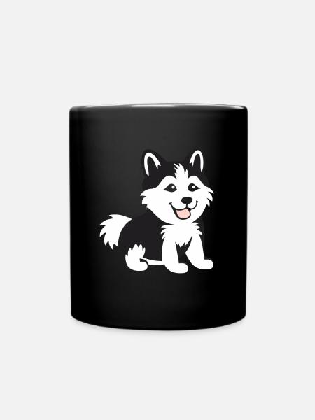 Humor kleiner Husky - Tasse einfarbig - Schwarz