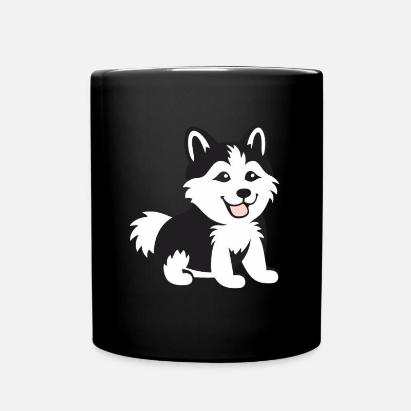 Humor kleiner Husky - Tasse einfarbig - Schwarz