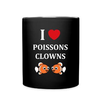 Humour petit poisson clown - Mug uni - noir - Devant