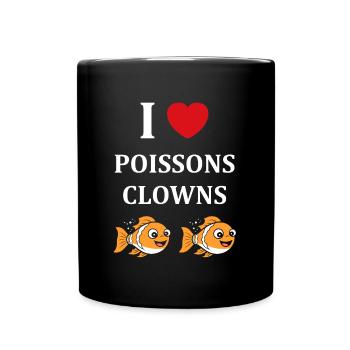 Humour petit poisson clown - Mug uni - noir - Devant